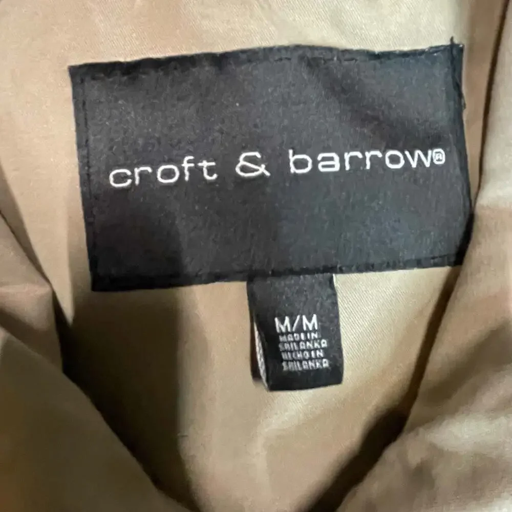 Croft & Barrow Tan Full Zip Lightweight Jacket Mens Medium